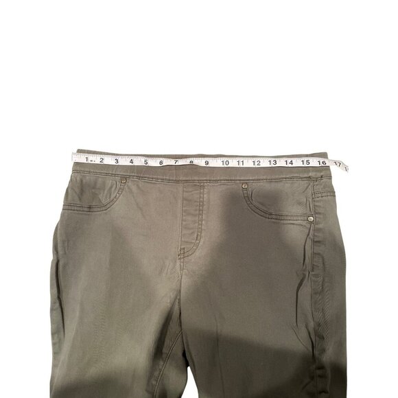 ND New Directions Womens Skinny Jeans Size 10R Pull On Olive Green Stretch - Picture 9 of 14